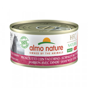 Almo Nature Cat HFC Ham & Turkey konservi kaķiem Šķiņķis, tītars 70g