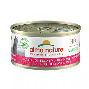 Almo Nature Cat HFC Chicken & Liver konservi kaķiem Vista, aknas 70g