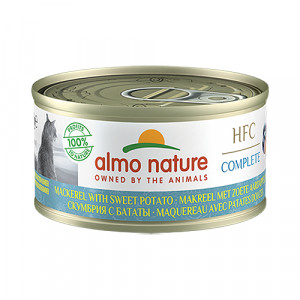 Almo Nature Cat HFC Mackerel & Sweet potato konservi kaķiem Makrele, saldie kartupeļi 70g