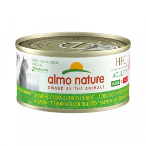 Almo Nature Cat HFC Adult 7+ Salmon, Tuna, Zucchini konservi kaķiem Lasis, tuncis, cukini 70g