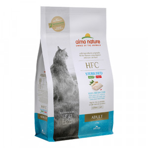 Almo Nature Cat HFC Adult Sterilised Cod sausā barība kaķiem Menca 1.2kg