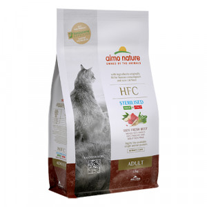 Almo Nature Cat HFC Adult Sterilised Beef sausā barība kaķiem Liellops 1.2kg