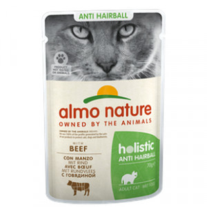 Almo Nature Cat Holistic Anti-Hairball Beef konservi kaķiem Liellops 70g