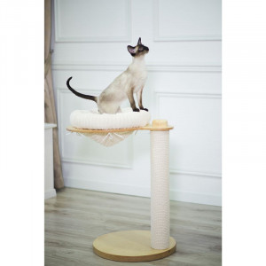 LUXUCAT Nagu asināmie - mājiņa kaķiem 83cm Beige Cotton rope