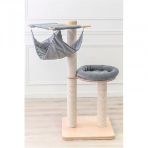 LUXUCAT Nagu asināmie - mājiņa kaķiem 132cm Grey Cotton rope