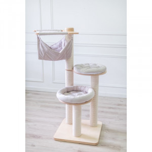 LUXUCAT Nagu asināmie - mājiņa kaķiem 144cm Beige Cotton rope