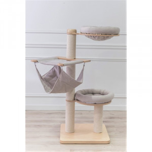 LUXUCAT Nagu asināmie - mājiņa kaķiem 134cm Beige Cotton rope