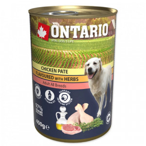 Ontario Dog Chicken Pate, Herbs konservi suņiem Vista, garšaugi 400g