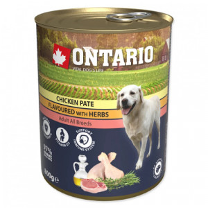 Ontario Dog Chicken Pate, Herbs konservi suņiem Vista, garšaugi 800g