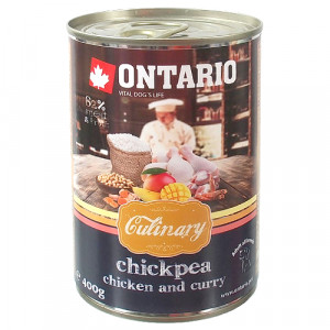 Ontario Dog Chickpea Chicken, Curry konservi suņiem Vista, karijs, dārzeņi 400g