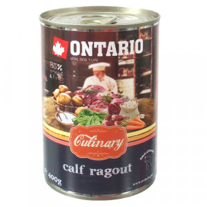 Ontario Dog Calf Ragout, Duck konservi suņiem Teļa gaļa, pīle 400g