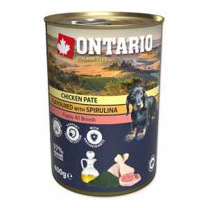 Ontario Dog PUPPY Chicken Pate konservi kucēniem Vista, spirulīna 400g