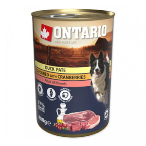 Ontario Dog Duck Pate konservi suņiem Pīle, dzērvenes 400g