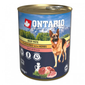 Ontario Dog Beef & Herbs Pate konservi suņiem Liellops, garšaugi 800g