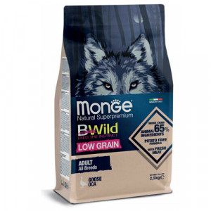 MONGE Dog BWILD LG Goose mazgraudu sausā suņu barība Zoss 12kg