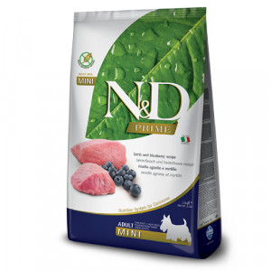 Natural & Delicious DOG GF ADULT MINI bezgraudu sausā barība suņiem Jērs, mellenes 2.5kg
