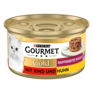 Gourmet Gold DUO kaķu konservi Liellops, vista 85g