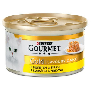 Gourmet Gold SAVOURY CAKE kaķu konservi Vista, burkāni 85g