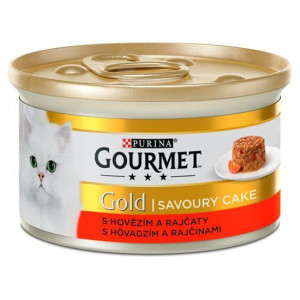 Gourmet Gold SAVOURY CAKE kaķu konservi Liellops, tomāti 85g