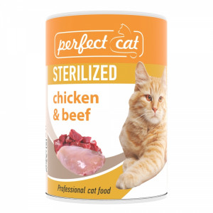 Perfect Cat STERILISED konservi kaķiem Vista, liellops 400g