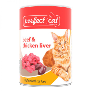 Perfect Cat konservi kaķiem Liellops, vistas aknas 400g