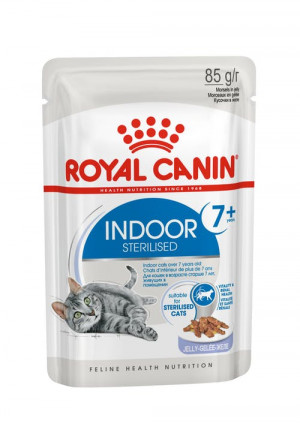 Royal Canin INDOOR STERILIZED 7+ JELLY kaķu konservi želējā 85g x12