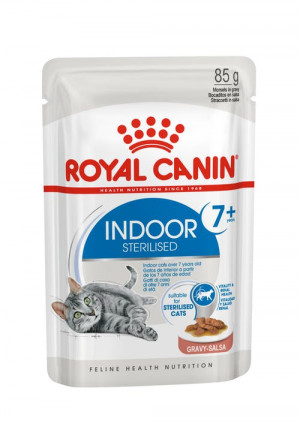 Royal Canin INDOOR STERILIZED 7+ GRAVY kaķu konservi mērcē x12