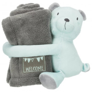Trixie plīša sega ar rotaļlietu dzīvniekiem Cuddly set 75x50cm Grey Mint