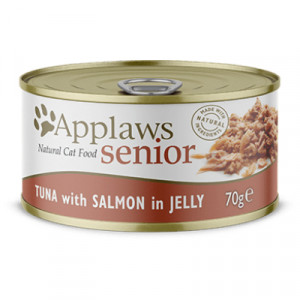 Applaws Cat Senior Tuna Salmon konservi kaķiem Tuncis, lasis želējā 70g