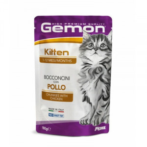 GEMON CAT CHUNKIES KITTEN CHICKEN konservi gabaliņos kaķēniem Vista 100g