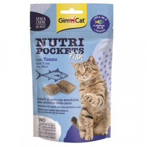 GimCat Nutri Pockets Fish vitamīnu gardums kaķiem Tuncis, Omega3/6 60g