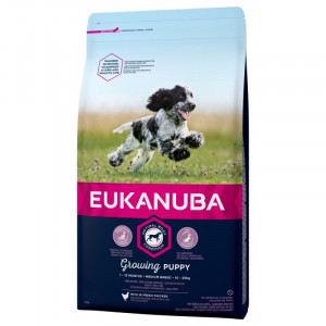 Eukanuba Dog PUPPY Medium sausā barība kucēniem Vista 18kg