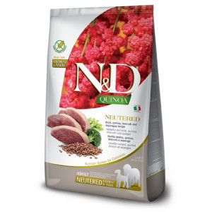 Natural & Delicious DOG GF NEUTERED ADULT M/L bezgraudu sausā barība suņiem Pīle, kvinoja 12kg