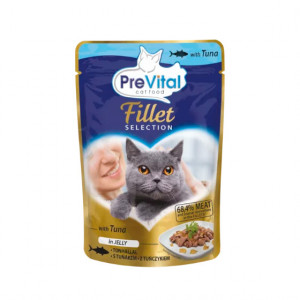 PreVital Fillet Tuna Jelly konservi kaķiem Tuncis želējā 85g