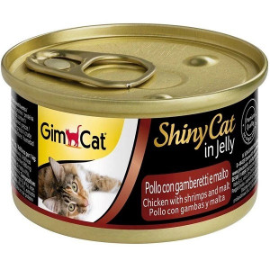 Gimcat ShinyCat Jelly konservi kaķiem Vista, garneles želējā 70g