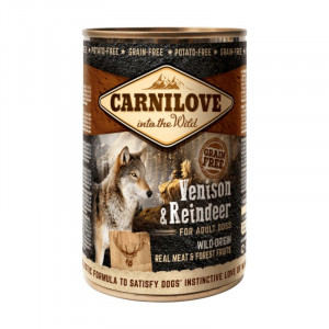 CARNILOVE WILD MEAT VENISON & REINDEER konservi suņiem Brieža gaļa 400g
