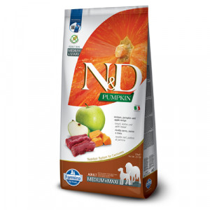 Natural & Delicious DOG GF ADULT M/L bezgraudu sausā barība suņiem Brieža gaļa, ķirbis 12kg