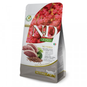 FARMINA N&D CAT GF QUINOA DUCK NEUTERED kaķu barība Pīle, kvinoja 1.5kg