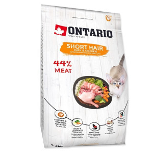 Ontario CAT SHORT HAIR sausā kaķu barība Pīle, vista 2kg