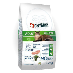 Ontario CAT CASTRATE sausā kaķu barība Vista 2kg