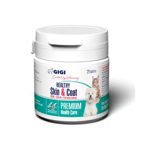 GIGI HEALTHY SKIN & COAT COD OMEGA PLUS papildbarība suņiem Ādai, spalvai N21