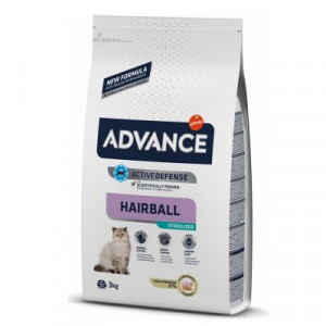 Advance Cat STERILIZED HAIRBALL sausā kaķu barība Tītars, rīsi 3kg