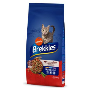 Brekkies Cat Adult Beef sausā kaķu barība Liellops 15kg