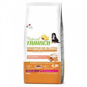 NATURAL TRAINER PUPPY SENSITIVE MEDIUM MAXI SALMON sausā barība kucēniem Lasis 12kg