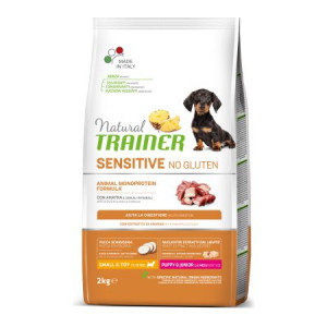 Natural Trainer Dog PUPPY JUNIOR Sensitive SMALL TOY sausā barība kucēniem Pīle 2kg