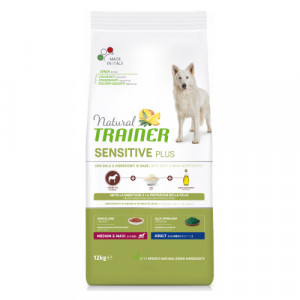 Natural Trainer Dog SENSITIVE PLUS MEDIUM MAXI sausā suņu barība Zirga gaļa 12kg