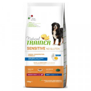 Natural Trainer Dog SENSITIVE NO GLUTEN MEDIUM MAXI sausā suņu barība Olas 12kg