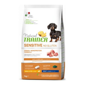 Natural Trainer Dog SENSITIVE NO GLUTEN SMALL TOY sausā suņu barība Cūkgaļa 7kg