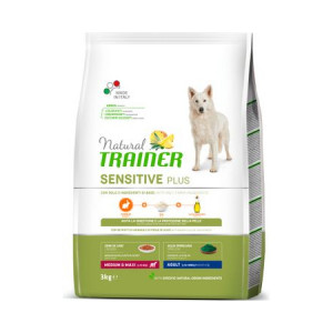 Natural Trainer Dog SENSITIVE PLUS MEDIUM MAXI sausā suņu barība Trusis 12kg