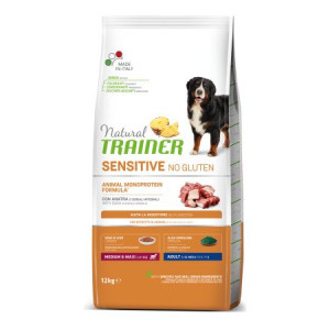 Natural Trainer Dog SENSITIVE NO GLUTEN MEDIUM MAXI sausā suņu barība Pīle 12kg